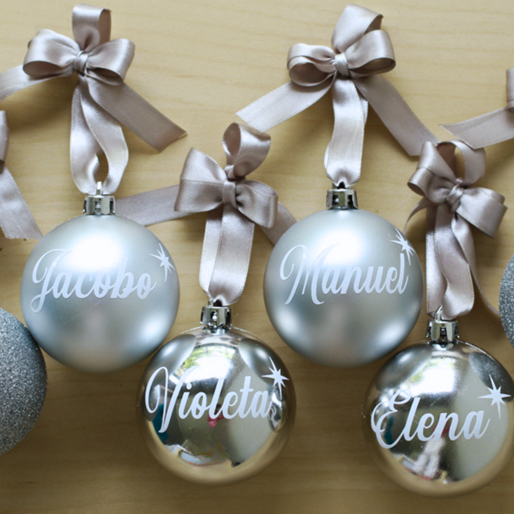 🎄Bola de Navidad Personalizada Roja o Plateado  X Unidad
