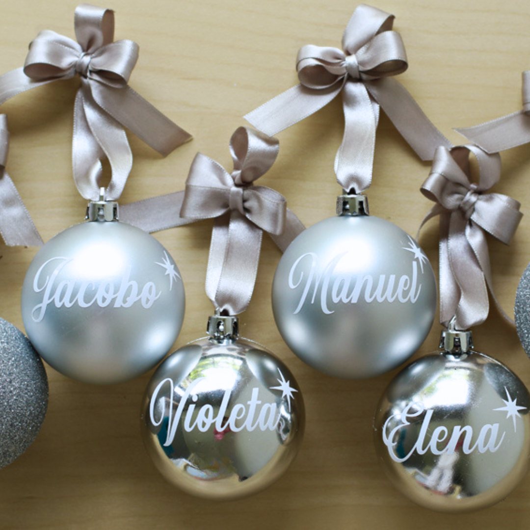🎄Bola de Navidad Personalizada Roja o Plateado  X Unidad