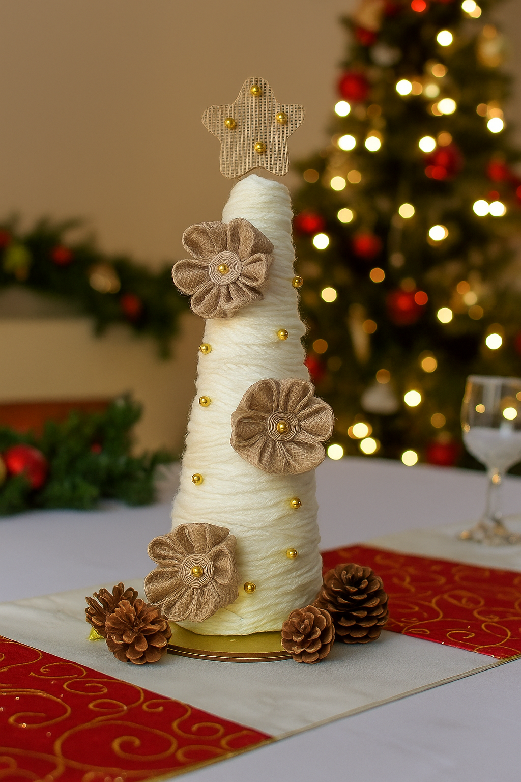 🎄✨ Árbol de Navidad Blanco Rústico